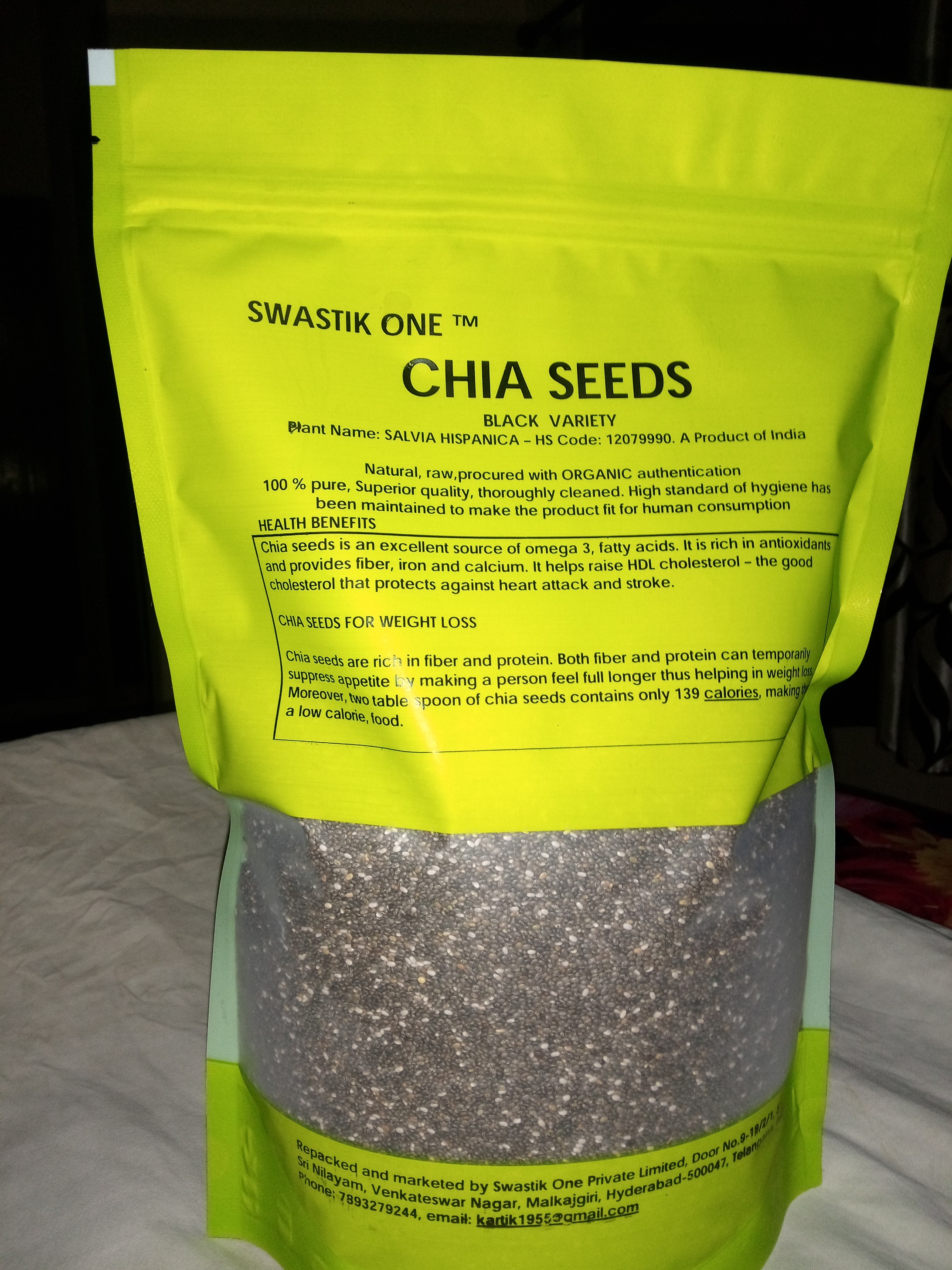 BLACK CHIA SEEDS-Superior Quality, Thoroughly Cleaned, Dust Free, Ready to Eat, Immunity Booster