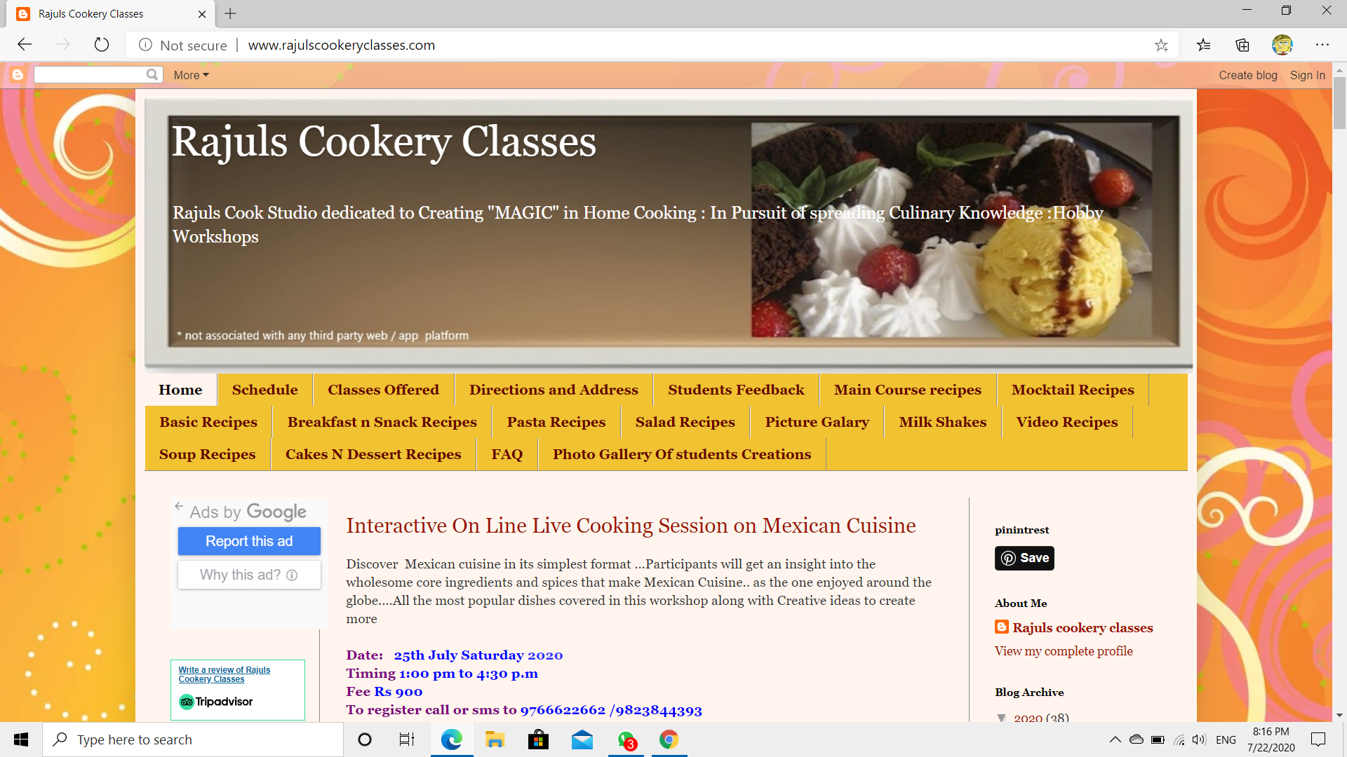 Rajuls Cookery Classes