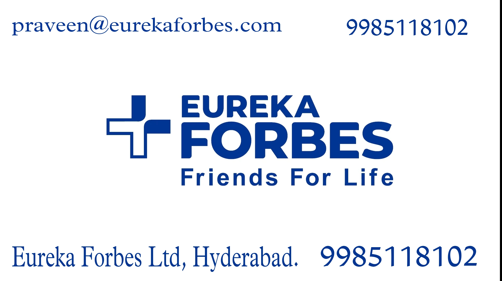 Eureka Forbes Hyderabad