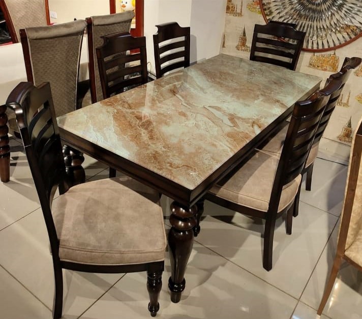 Solid wood Dining Table in Onyx Stone