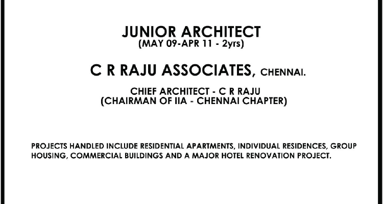 ssC R Raju Architects - Chennai
