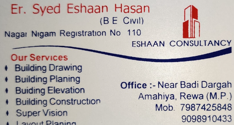 ssEr. Syed Eshaan Hasan (Eshaan Engineering Consultancy) - Rewa