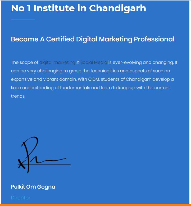 CIDM (Chandigarh Institute of Digital Marketing), Chandigarh