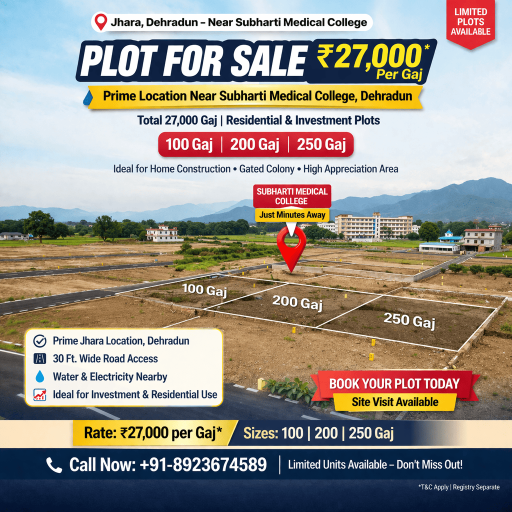 Plot for Sale Near Subharti Medical College ₹27,000/Gaj