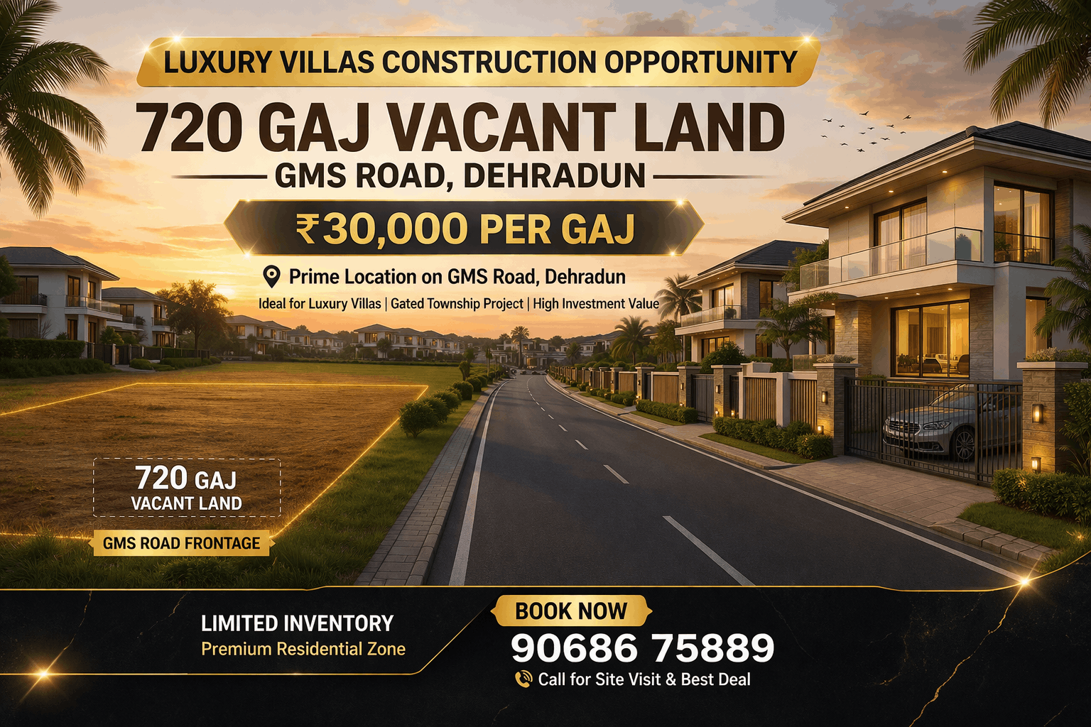 Luxury Villas Plot on GMS Road | 720 Gaj @ ₹30,000/Gaj